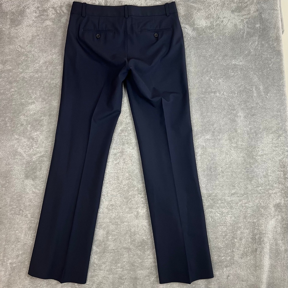 Theory Dress Pants Womens 6 Pleated Navy Wool Low Rise Wide Leg Career - Picture 6 of 10